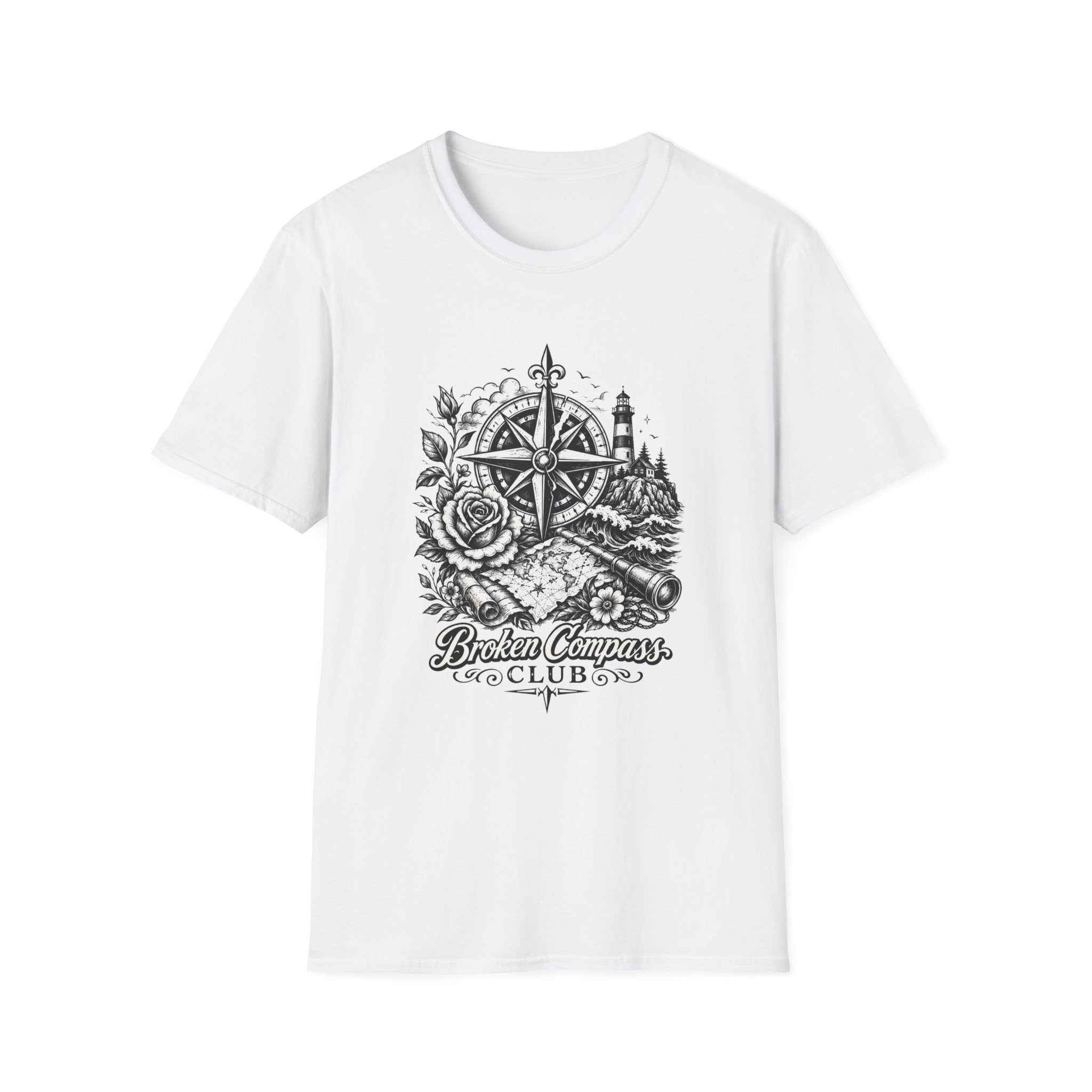 Broken Compass Club Ocean Tattoo T-Shirt