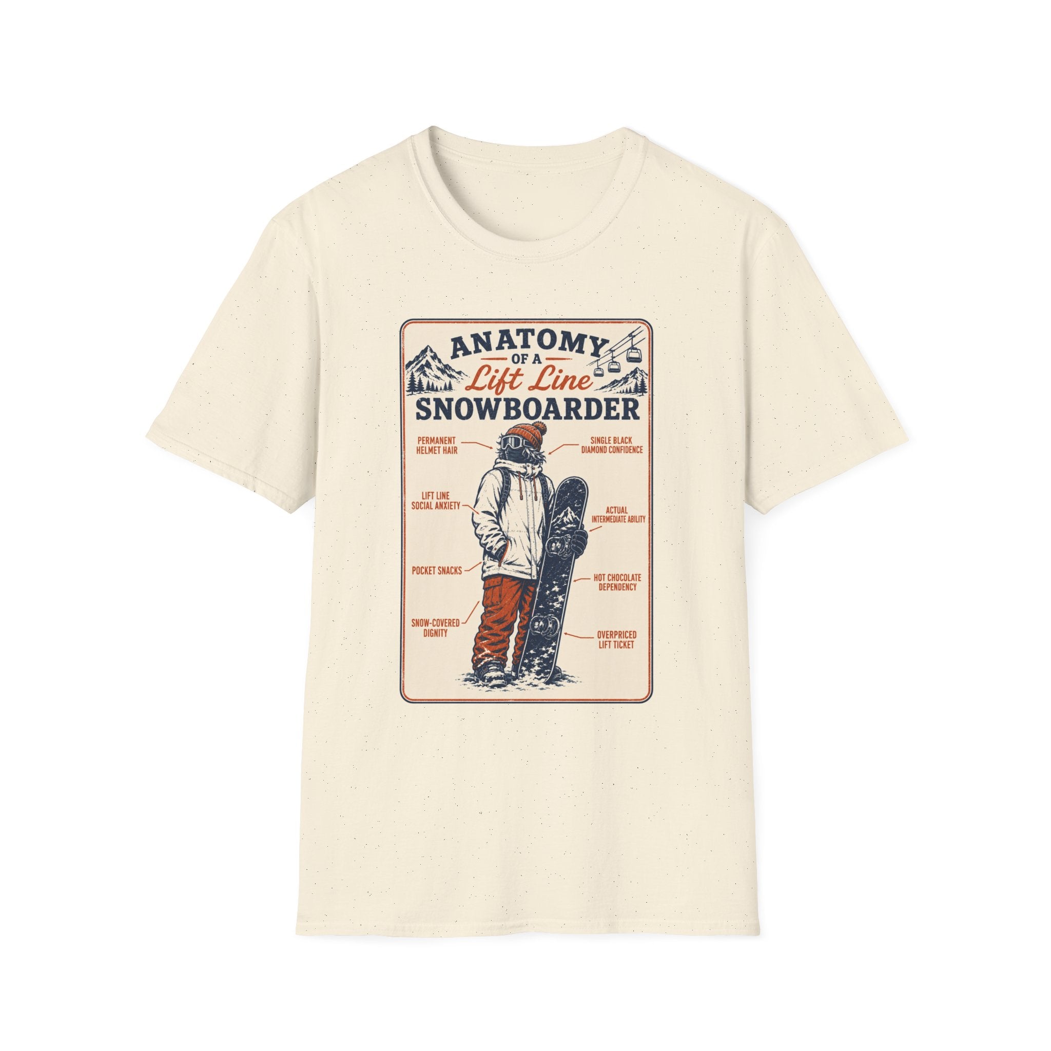 Anatomy of a Lift Line Snowboarder T-Shirt