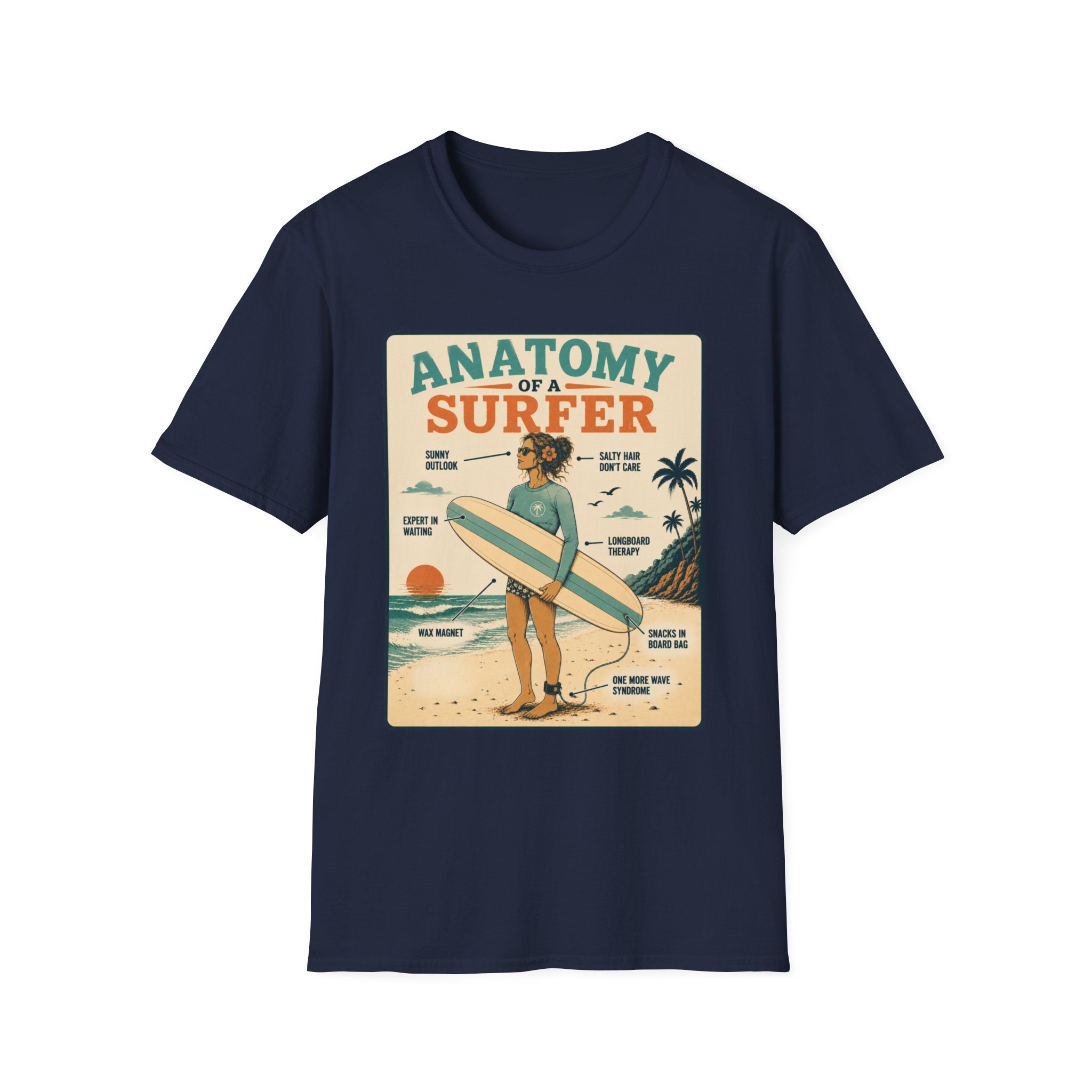 Anatomy of a Female Surfer T-Shirt