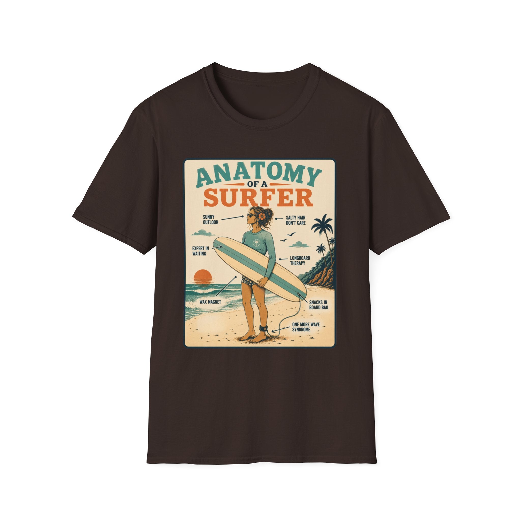 Anatomy of a Female Surfer T-Shirt