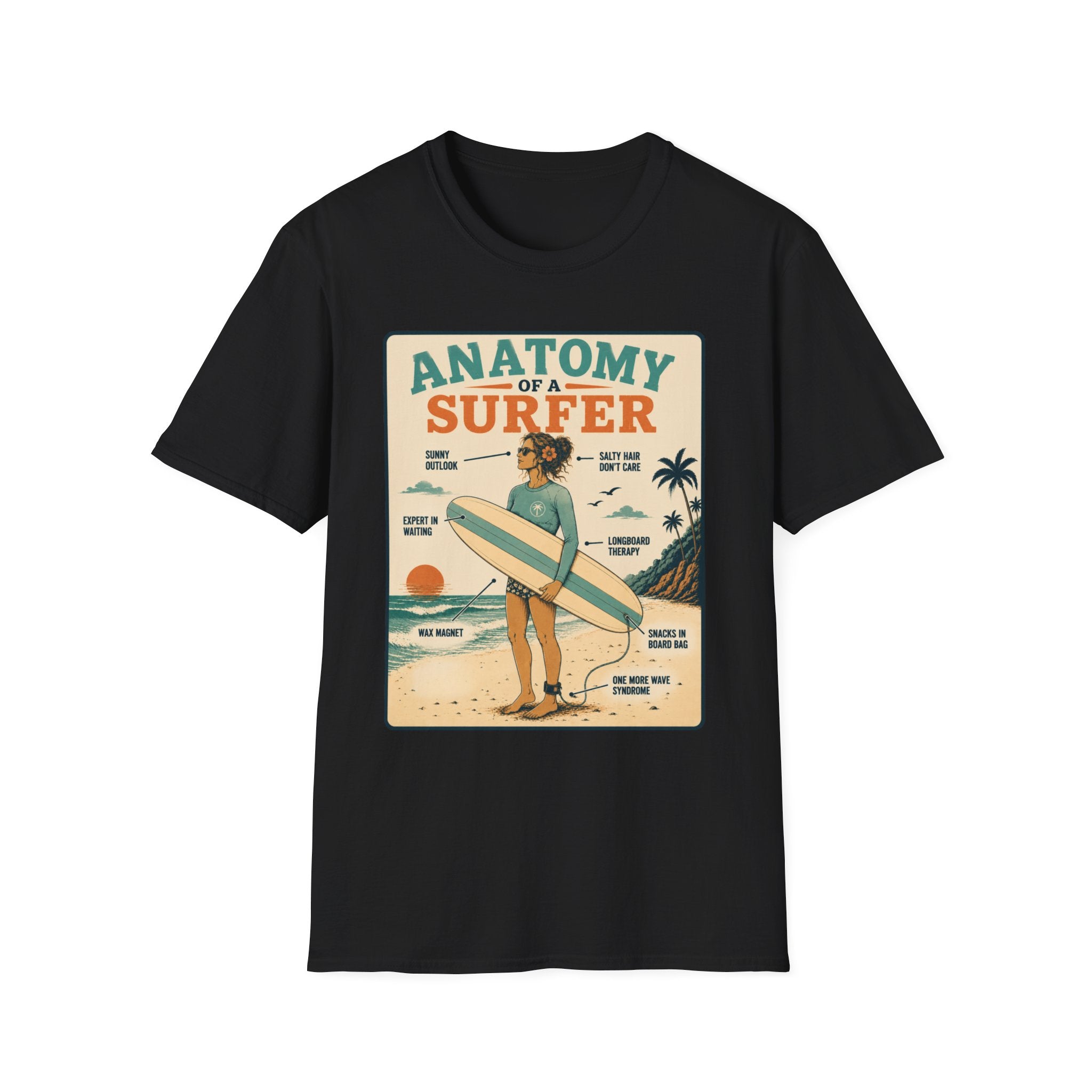 Anatomy of a Female Surfer T-Shirt