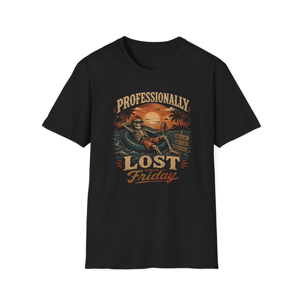 Professionally Lost Since Friday – Vintage Skeleton Graphic Tee