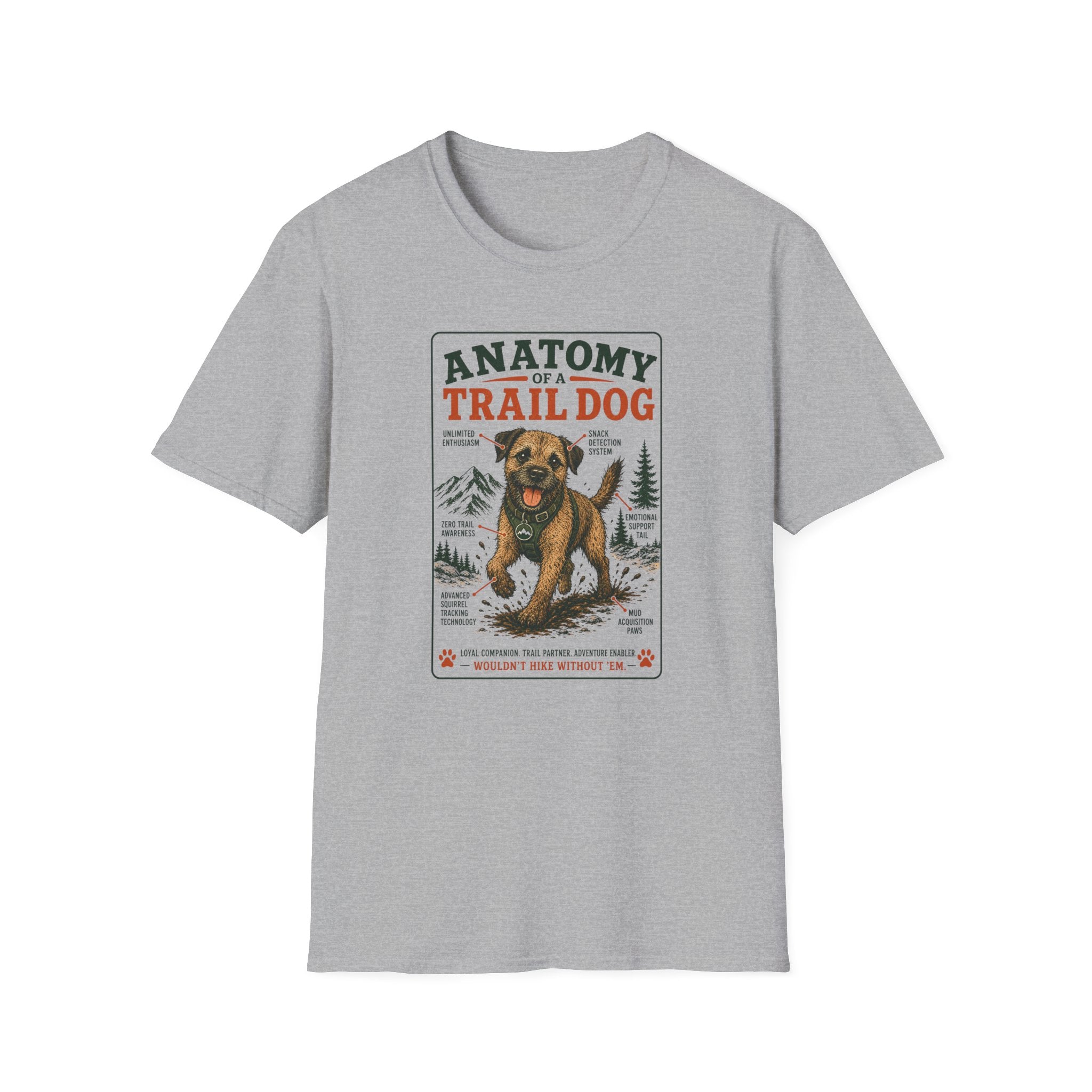 Anatomy of a Trail Dog Border Terrier T-Shirt