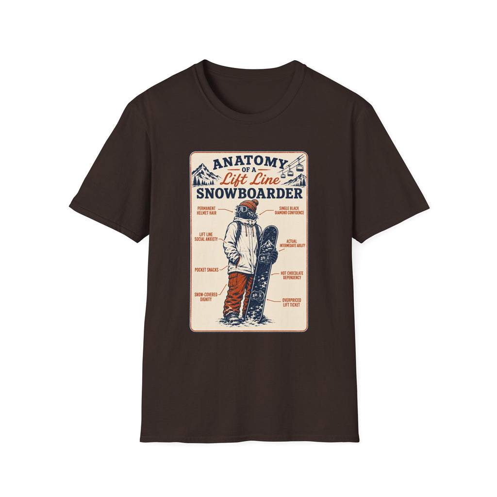 Anatomy of a Lift Line Snowboarder T-Shirt