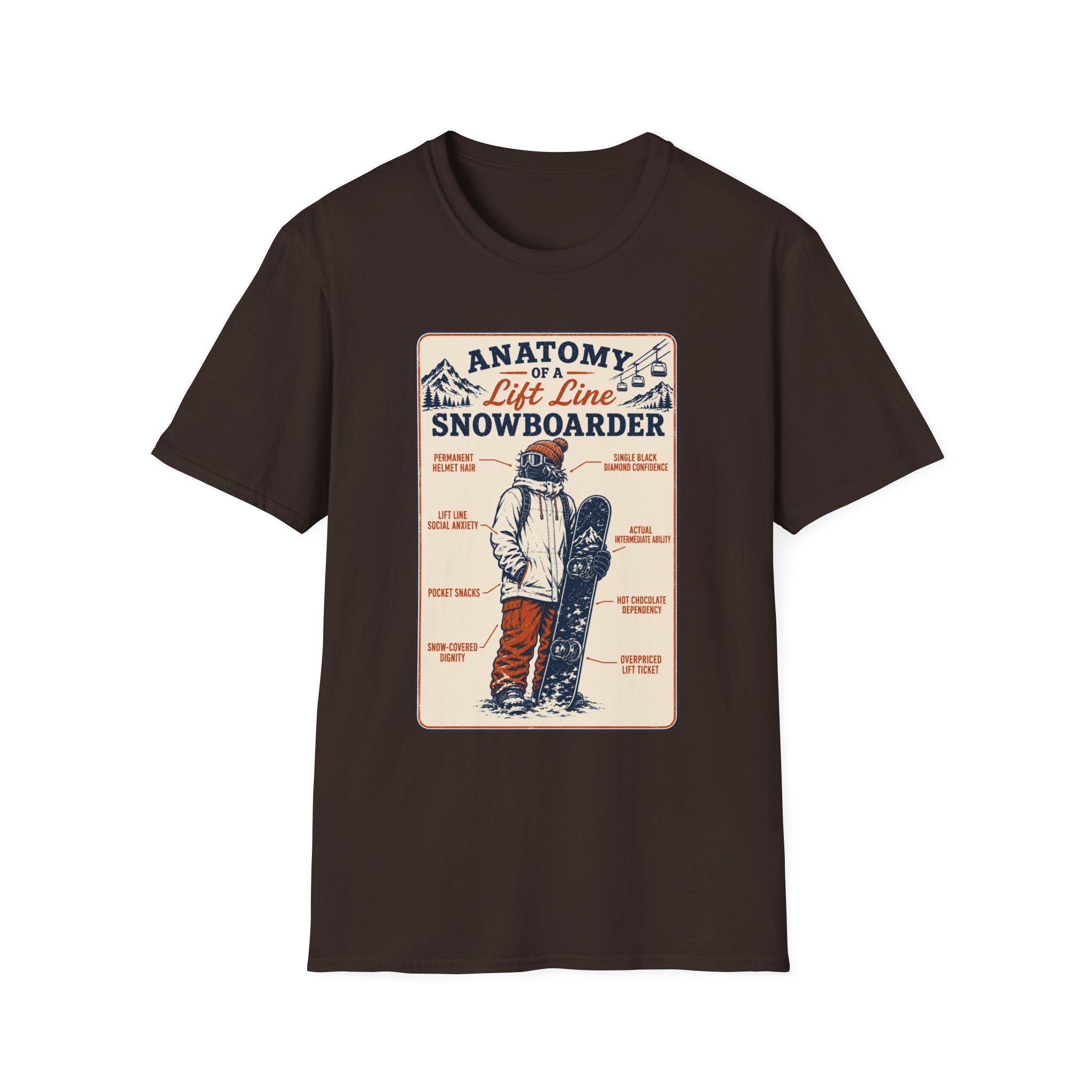 Anatomy of a Lift Line Snowboarder T-Shirt