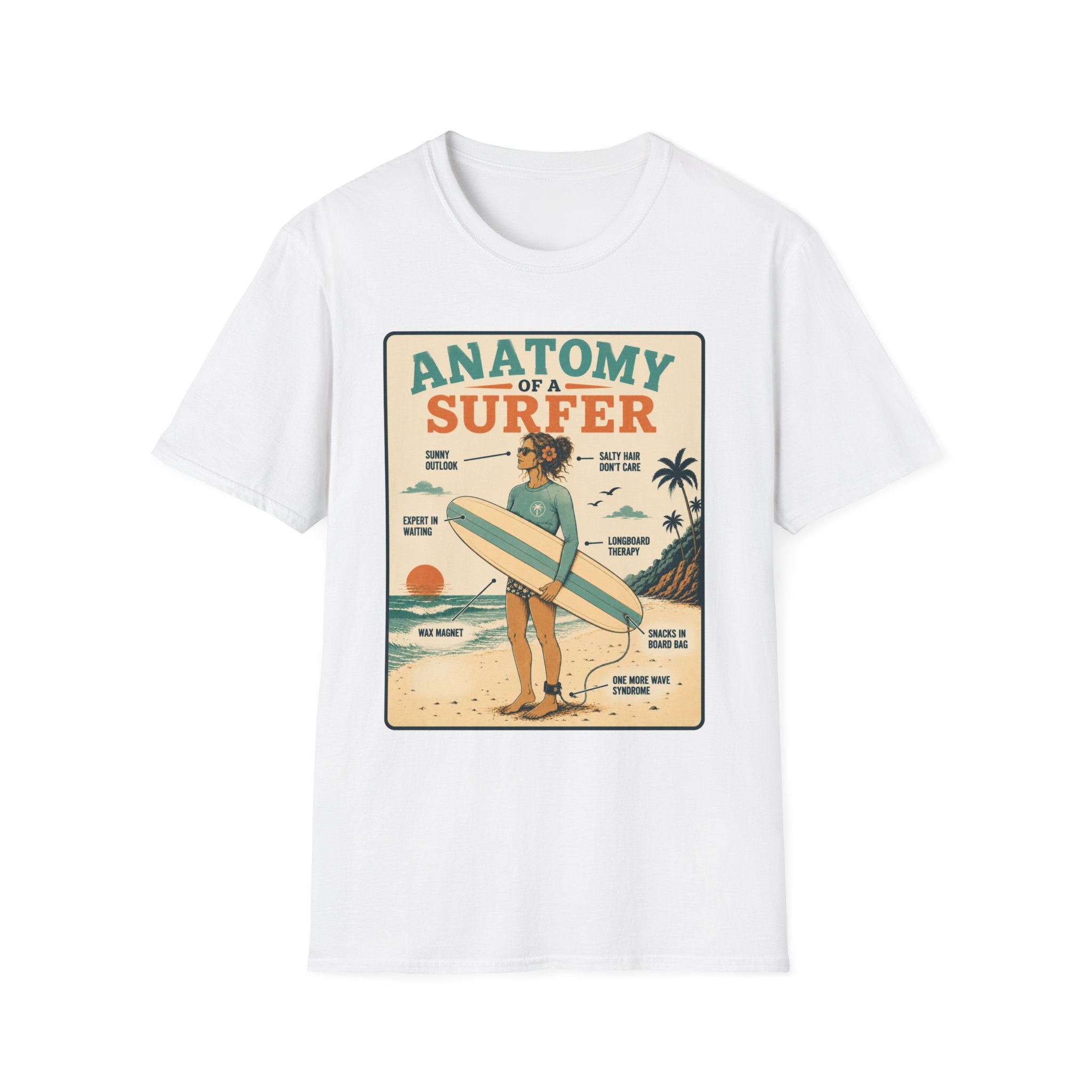 Anatomy of a Female Surfer T-Shirt