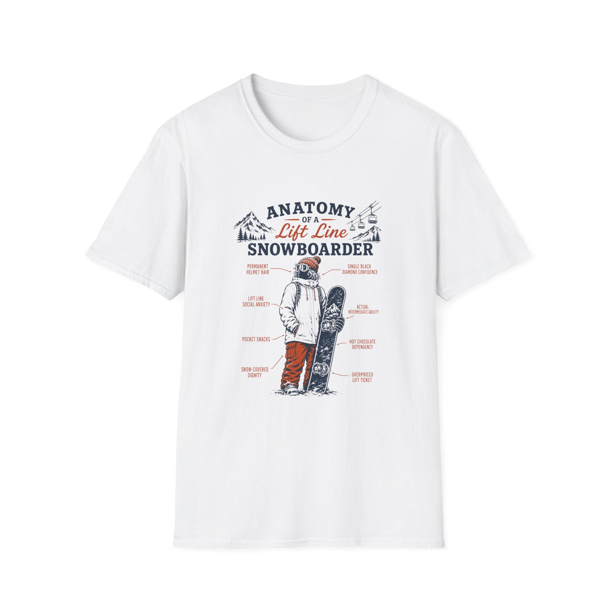 Anatomy of a Lift Line Snowboarder Tee