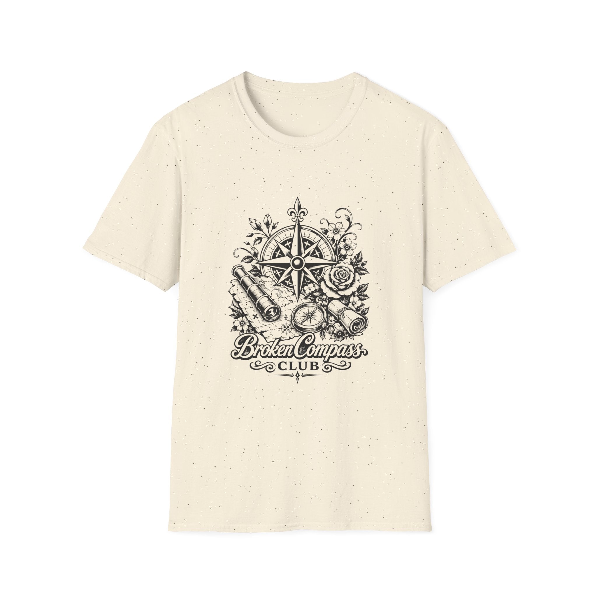 Broken Compass Club Tattoo Style T-Shirt