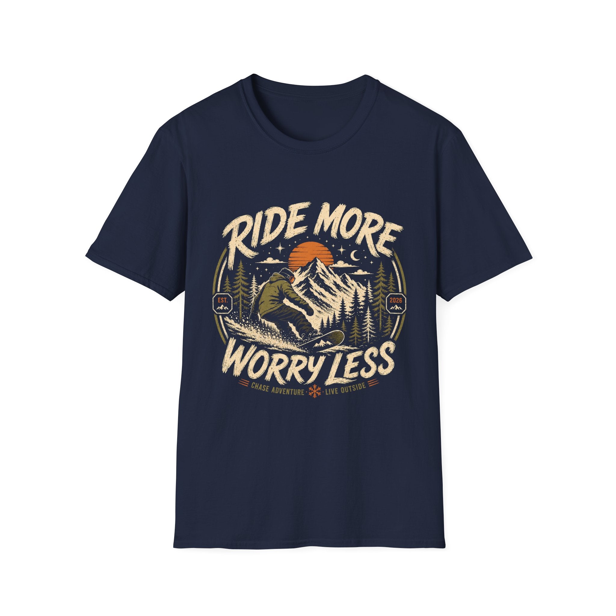 Ride More Worry Less Snowboard T-Shirt