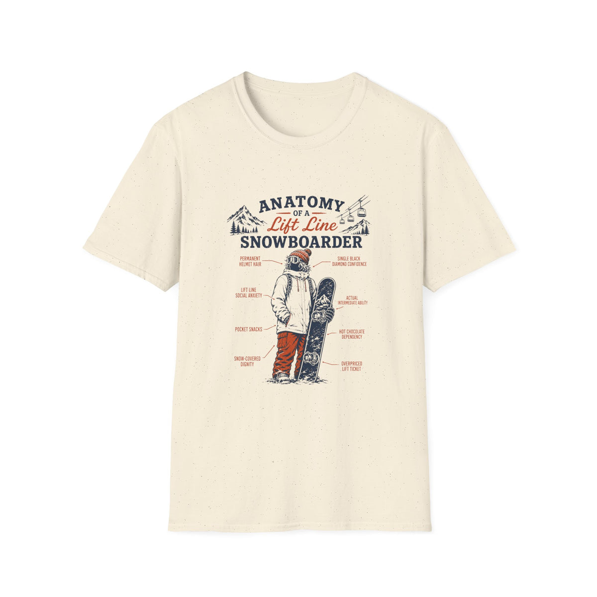 Anatomy of a Lift Line Snowboarder Tee