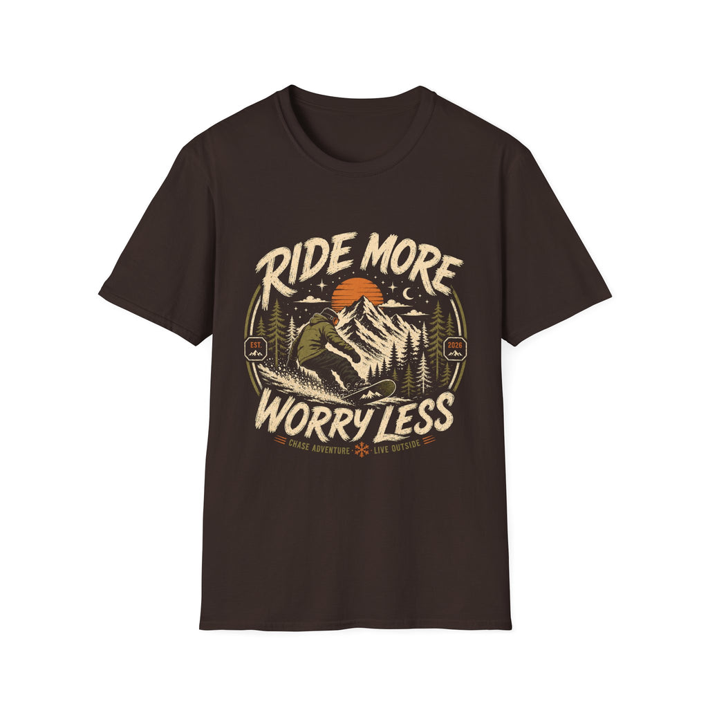 Ride More Worry Less Snowboard T-Shirt