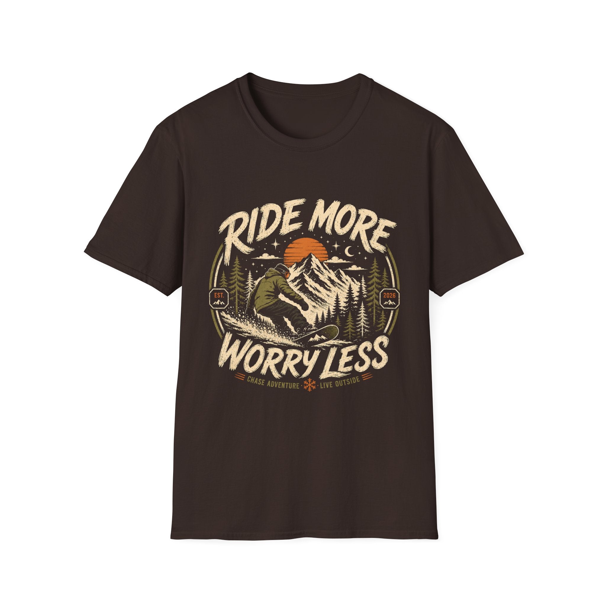 Ride More Worry Less Snowboard T-Shirt