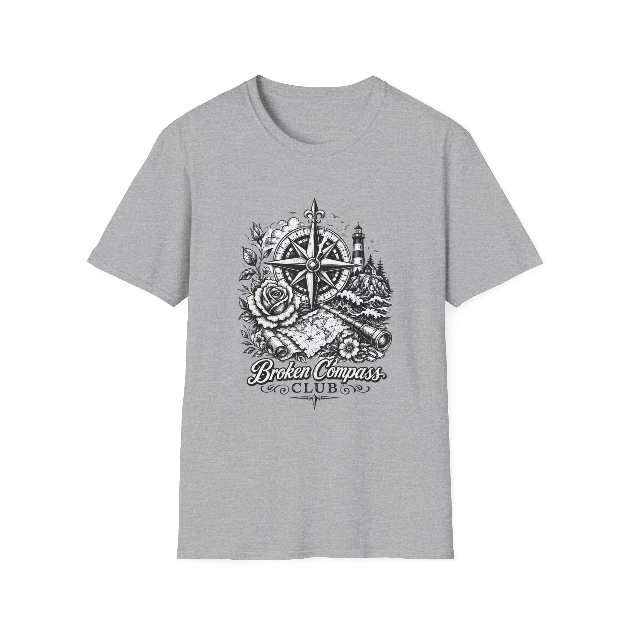 Broken Compass Club Ocean Tattoo T-Shirt