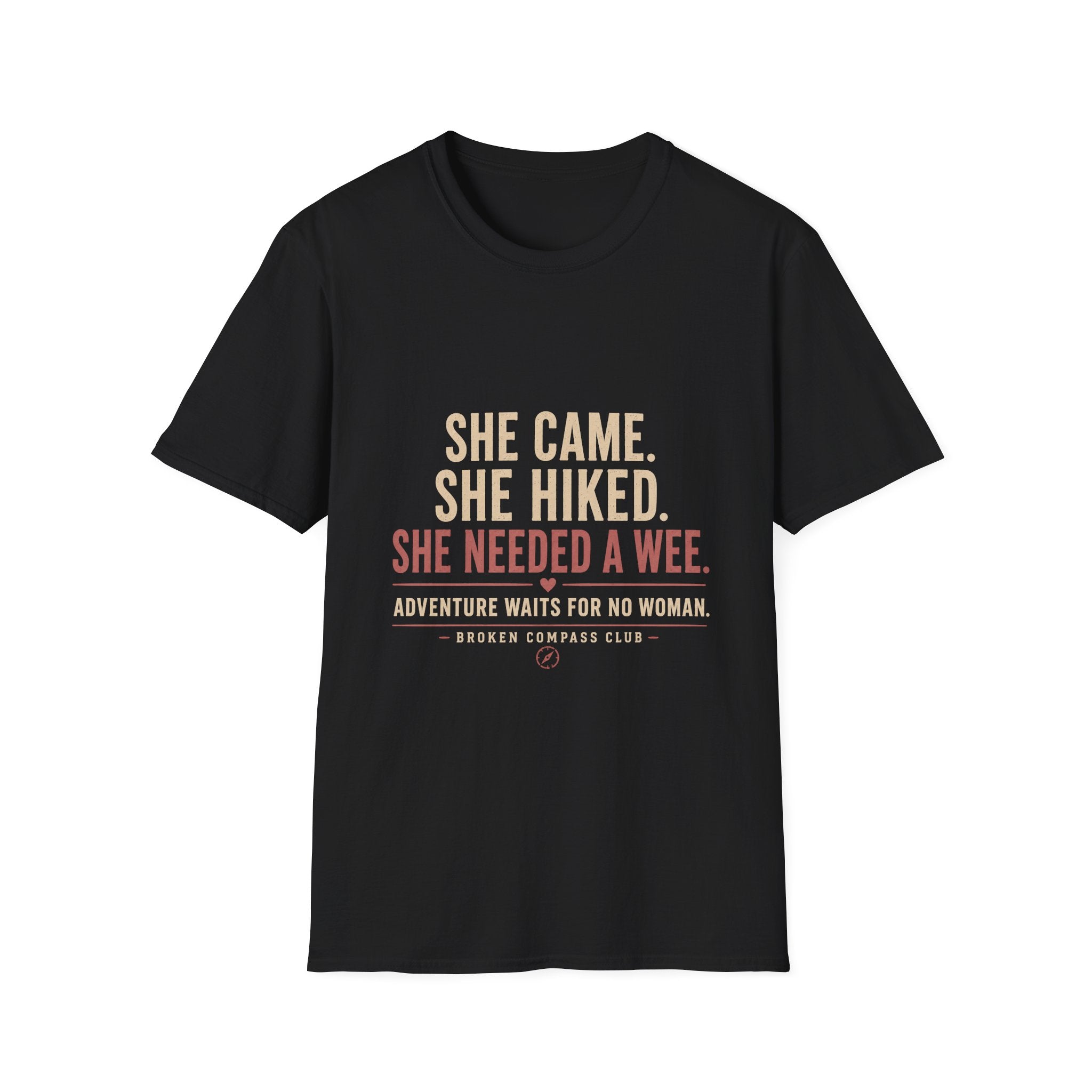 She came, she hiked, she needed a wee Adventure T-Shirt