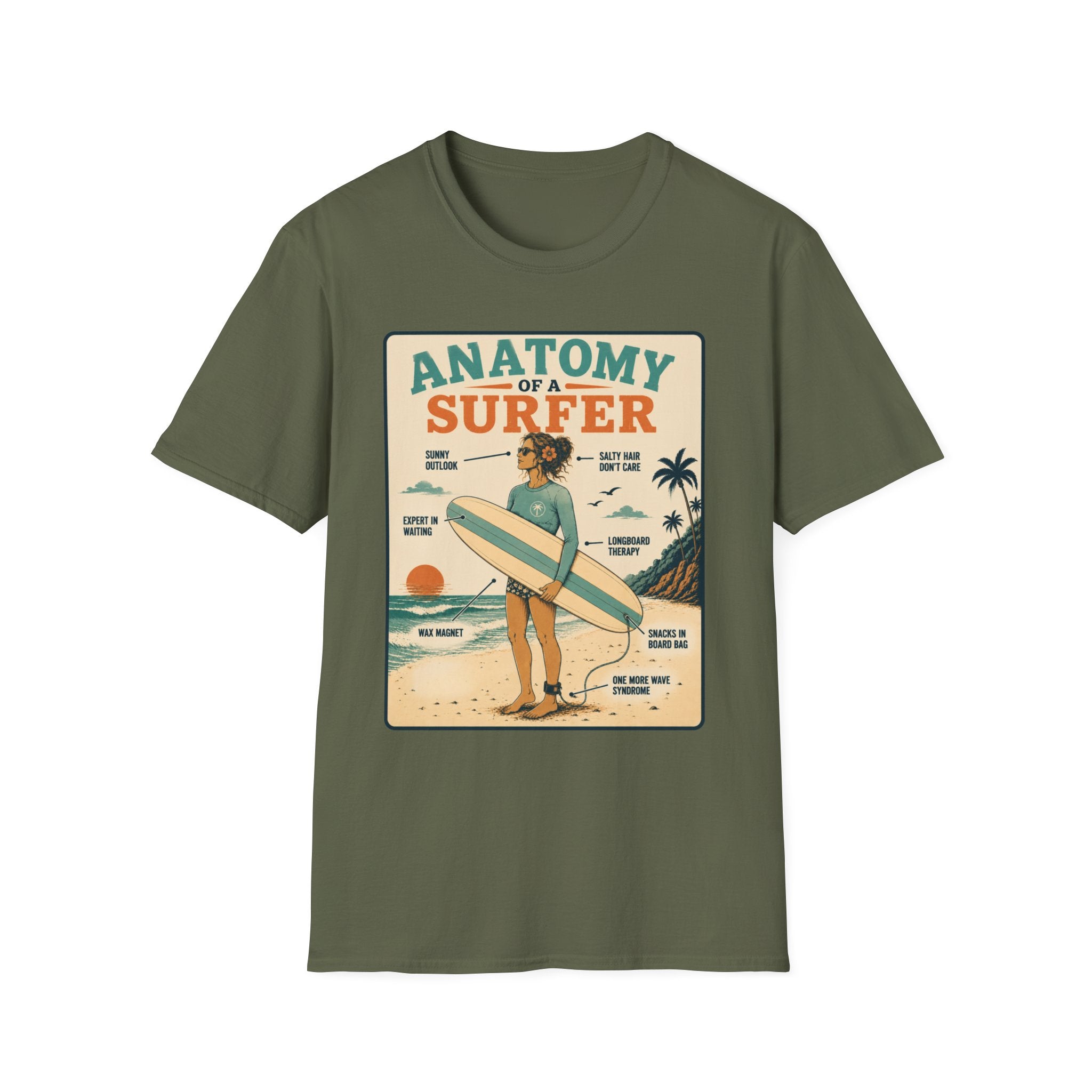 Anatomy of a Female Surfer T-Shirt