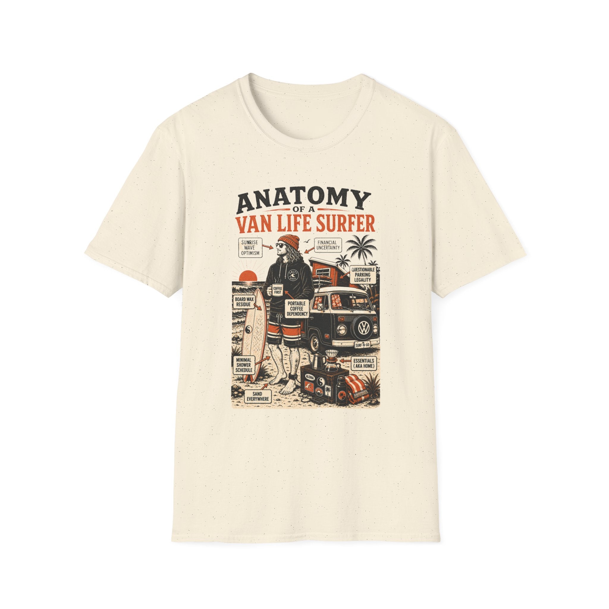 Anatomy of a Van Life Surfer T-Shirt