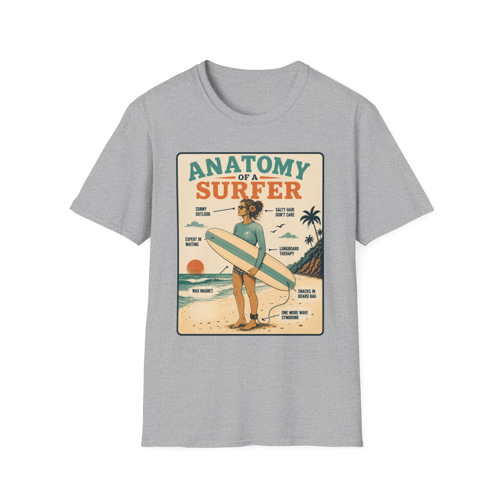 Anatomy of a Female Surfer T-Shirt