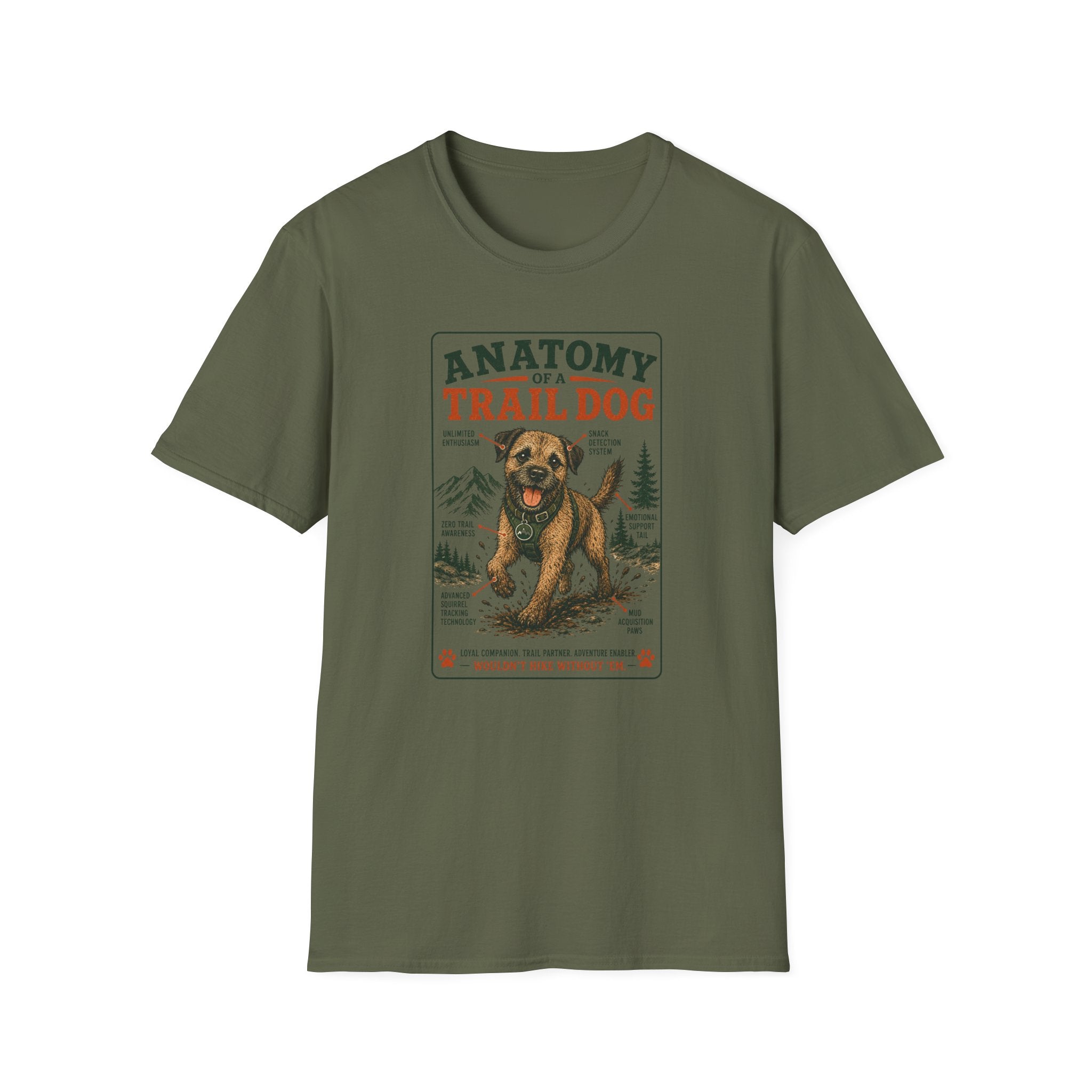 Anatomy of a Trail Dog Border Terrier T-Shirt