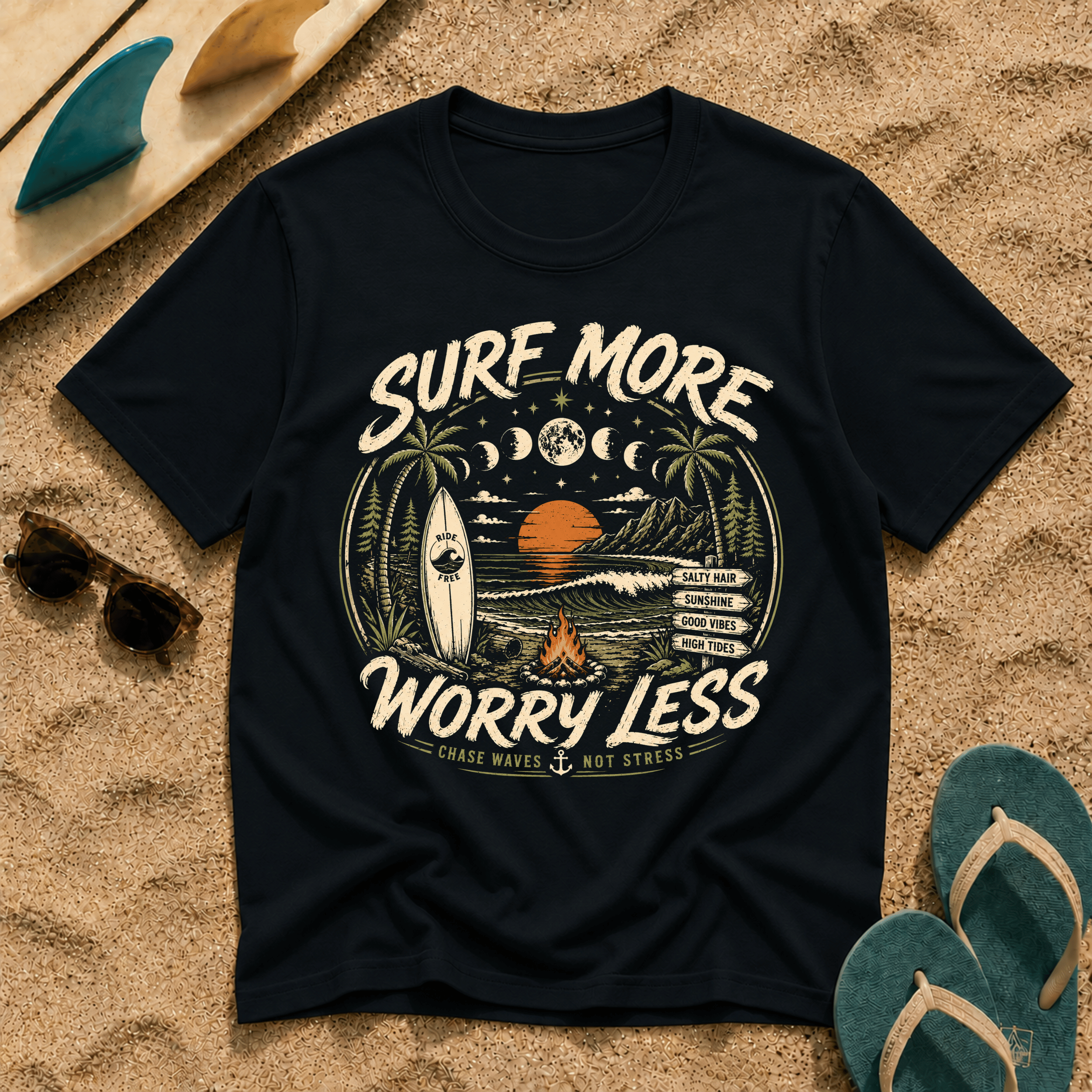 Surf More Worry Less Tee