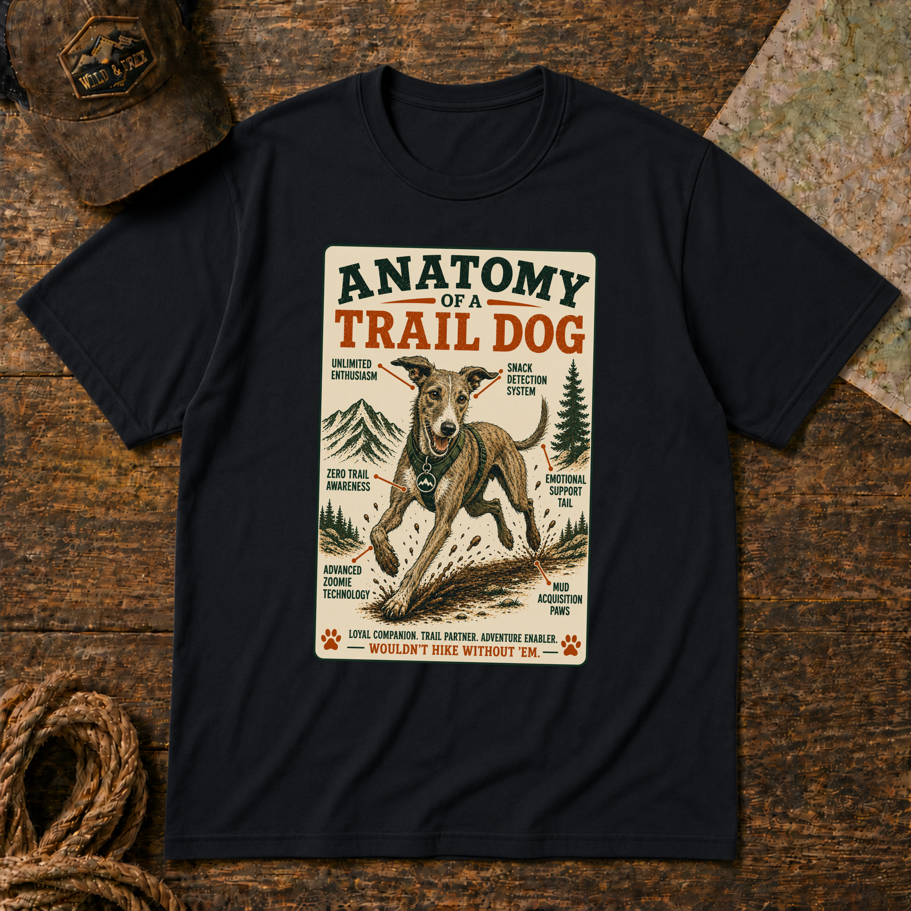 Anatomy of a Trail Dog Lurcher T-Shirt