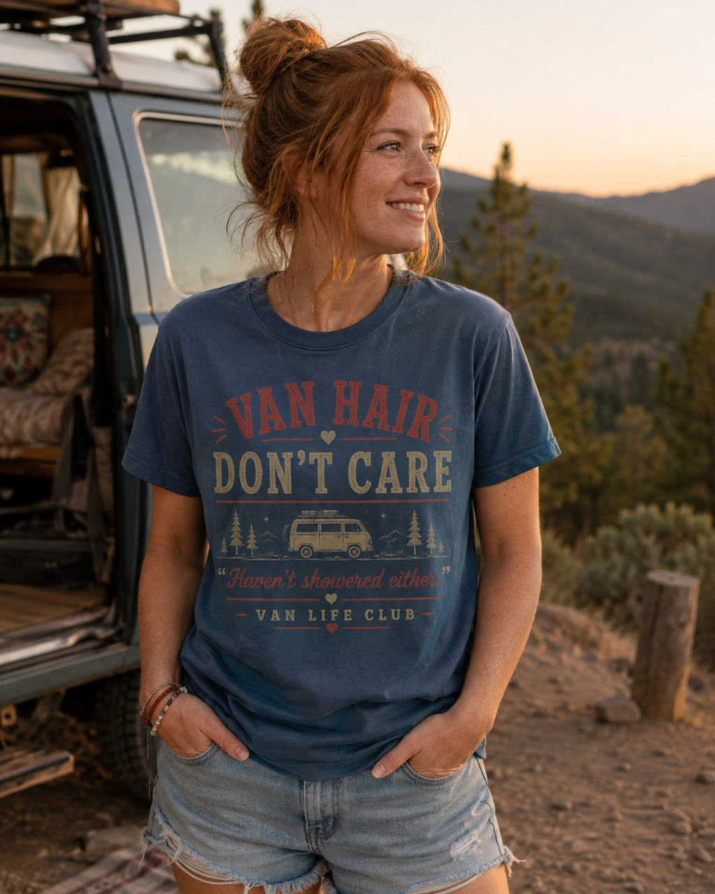 Van hair, don't care funny T-Shirt