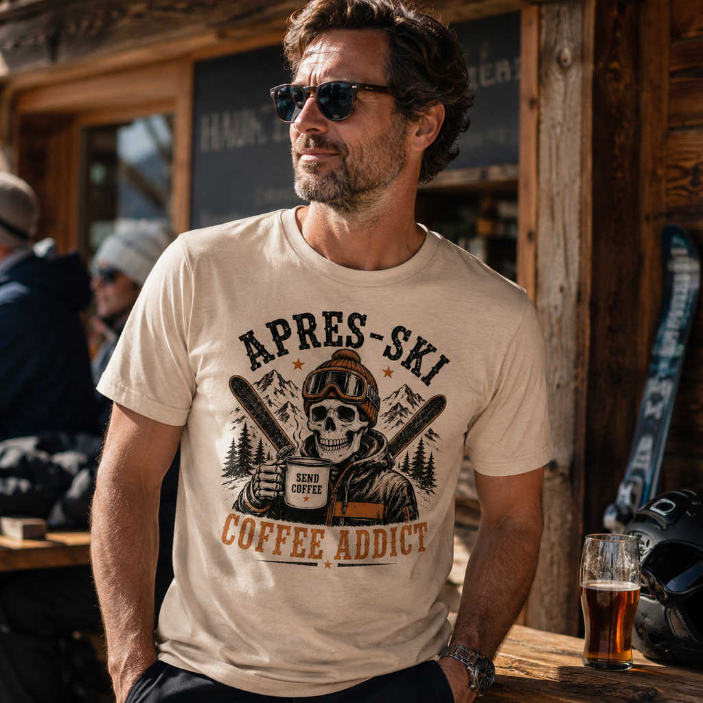 Apres Ski Coffee Addict Skull T-Shirt