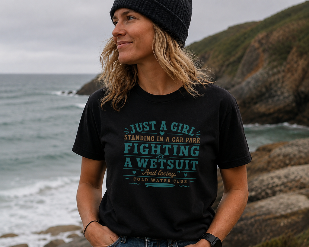 Just a girl fighting a wetsuit Tee