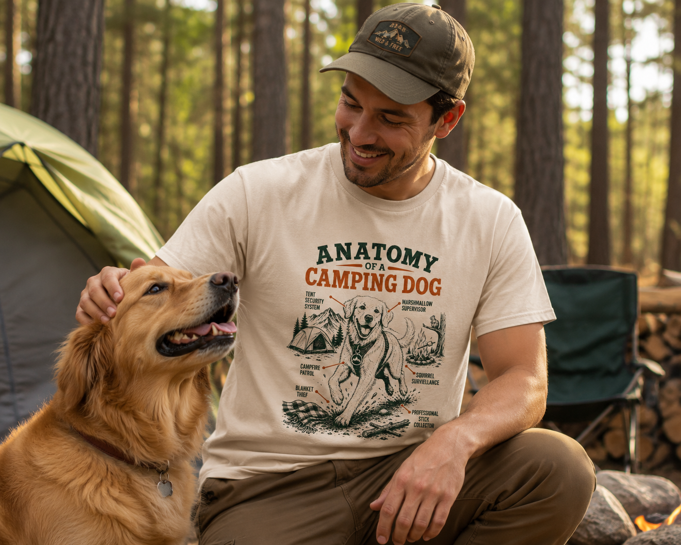 Anatomy of a camping dog T-Shirt