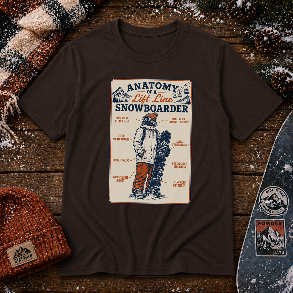 Anatomy of a Lift Line Snowboarder T-Shirt