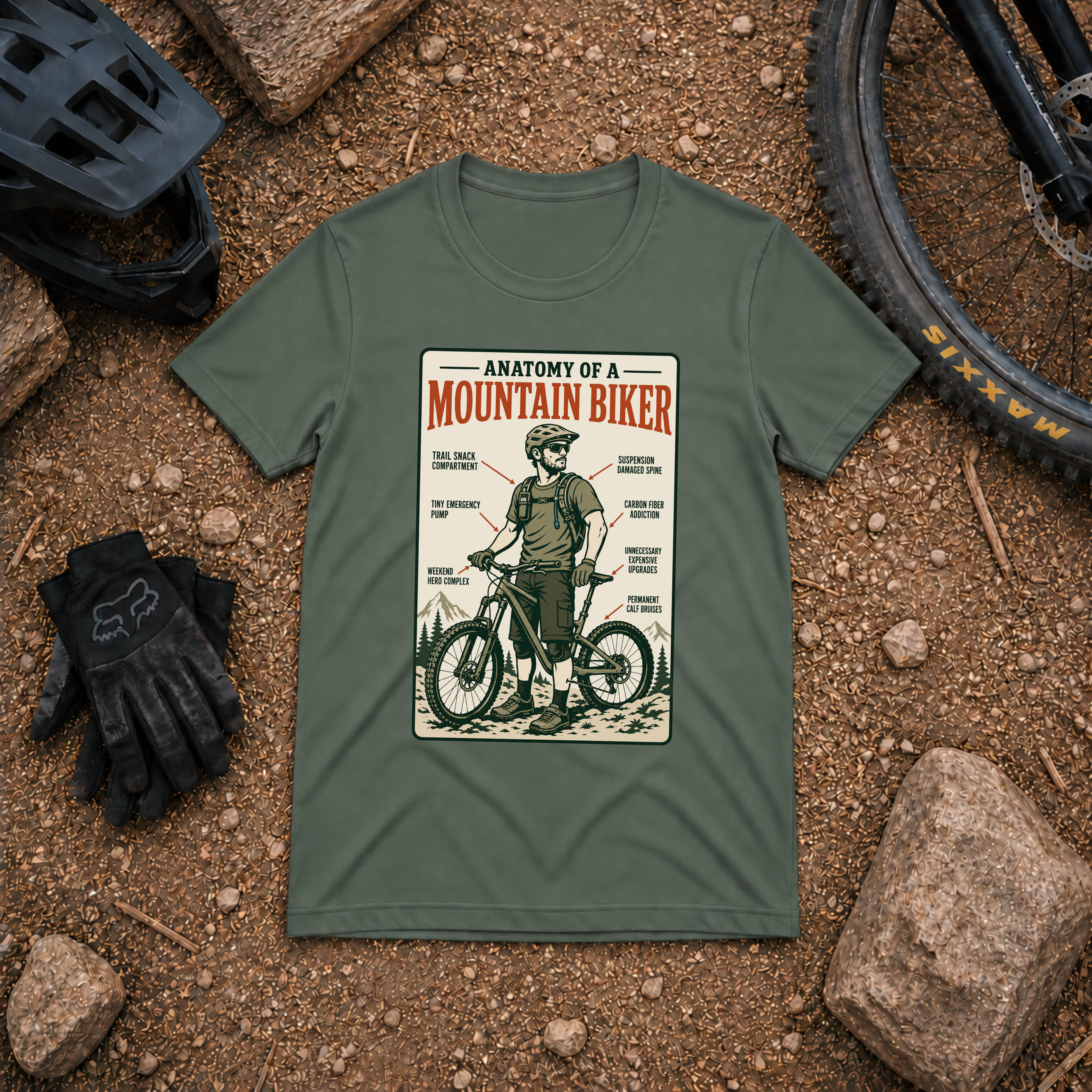 Anatomy of a Mountain Biker T-Shirt