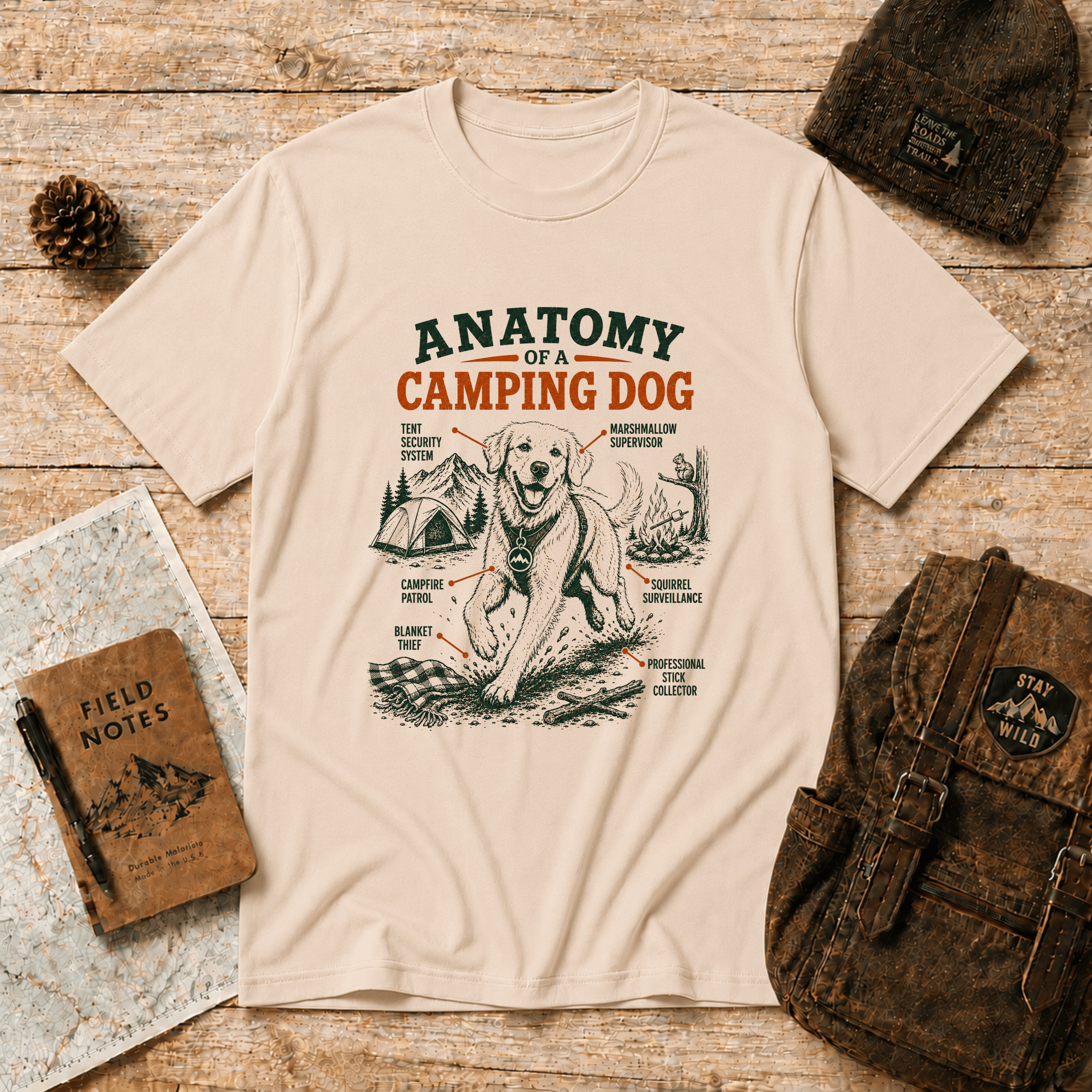 Anatomy of a camping dog T-Shirt