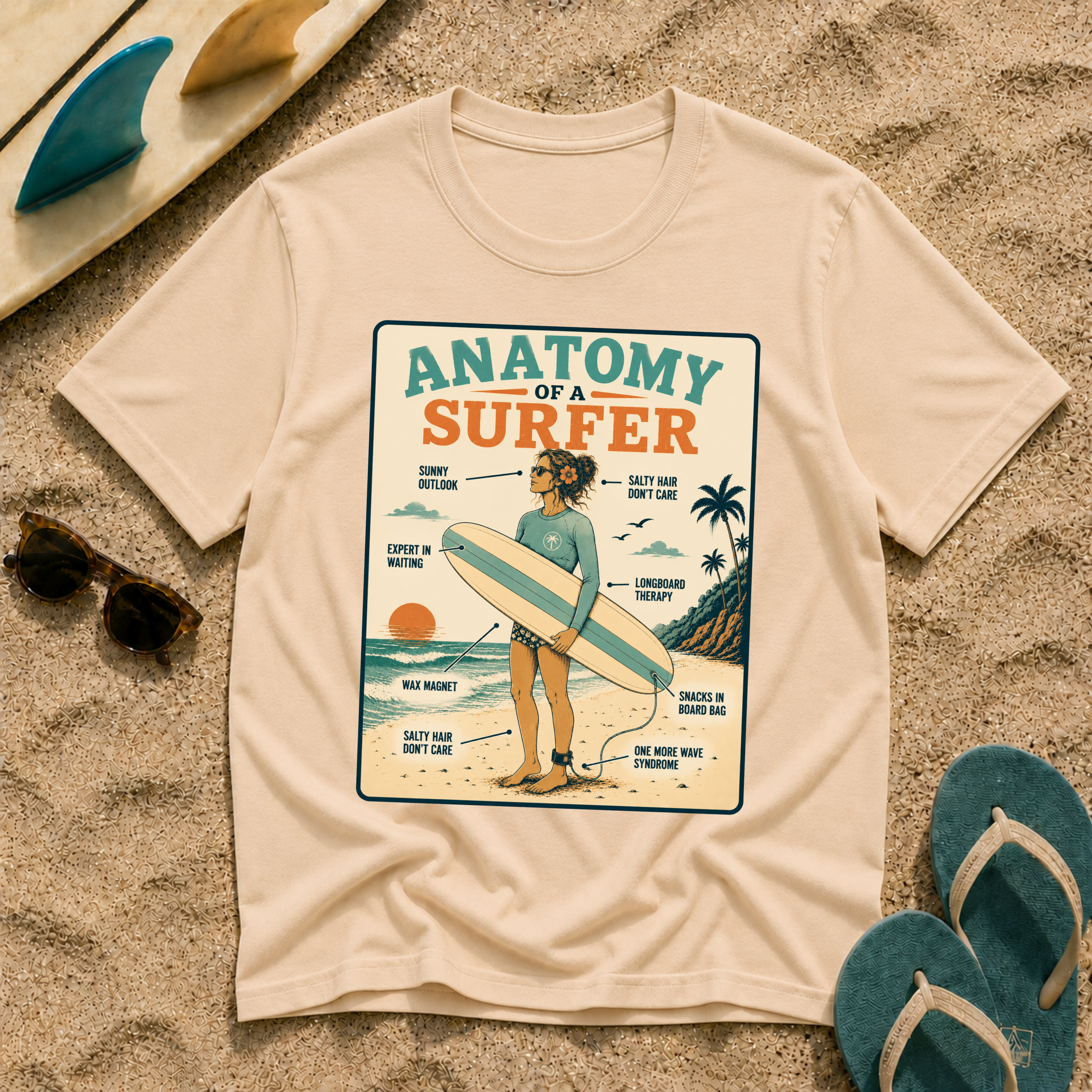 Anatomy of a Female Surfer T-Shirt
