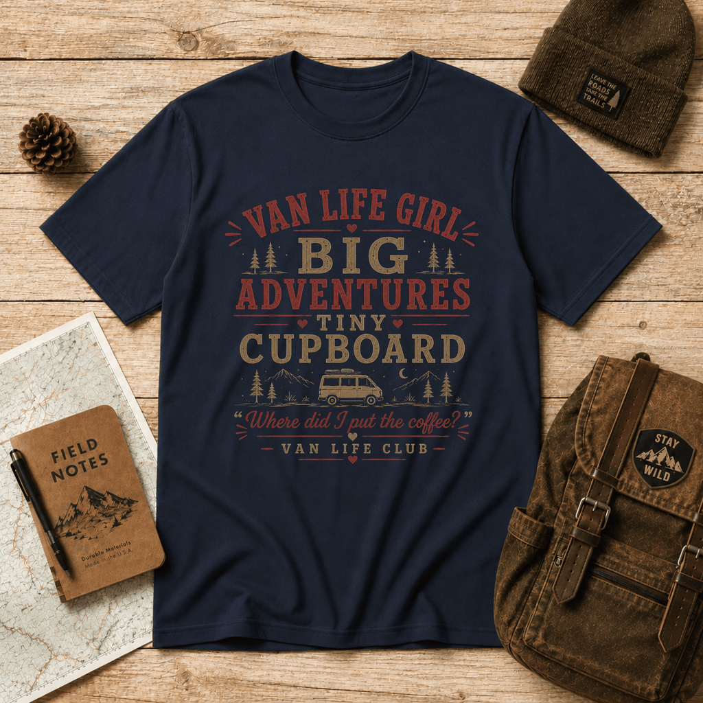 Van life girl, big adventures funny T-Shirt