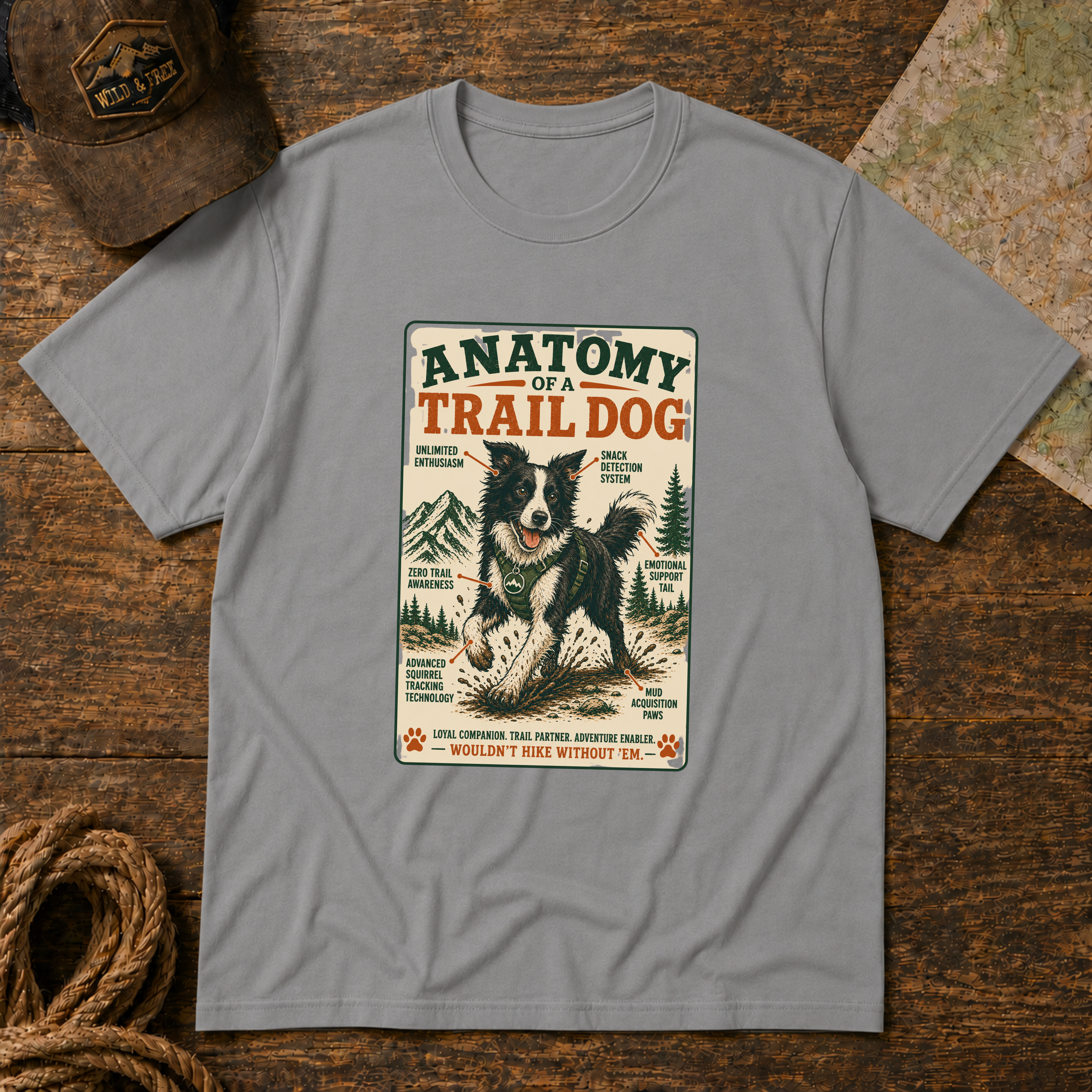 Anatomy of a Trail Dog Border Collie T-Shirt