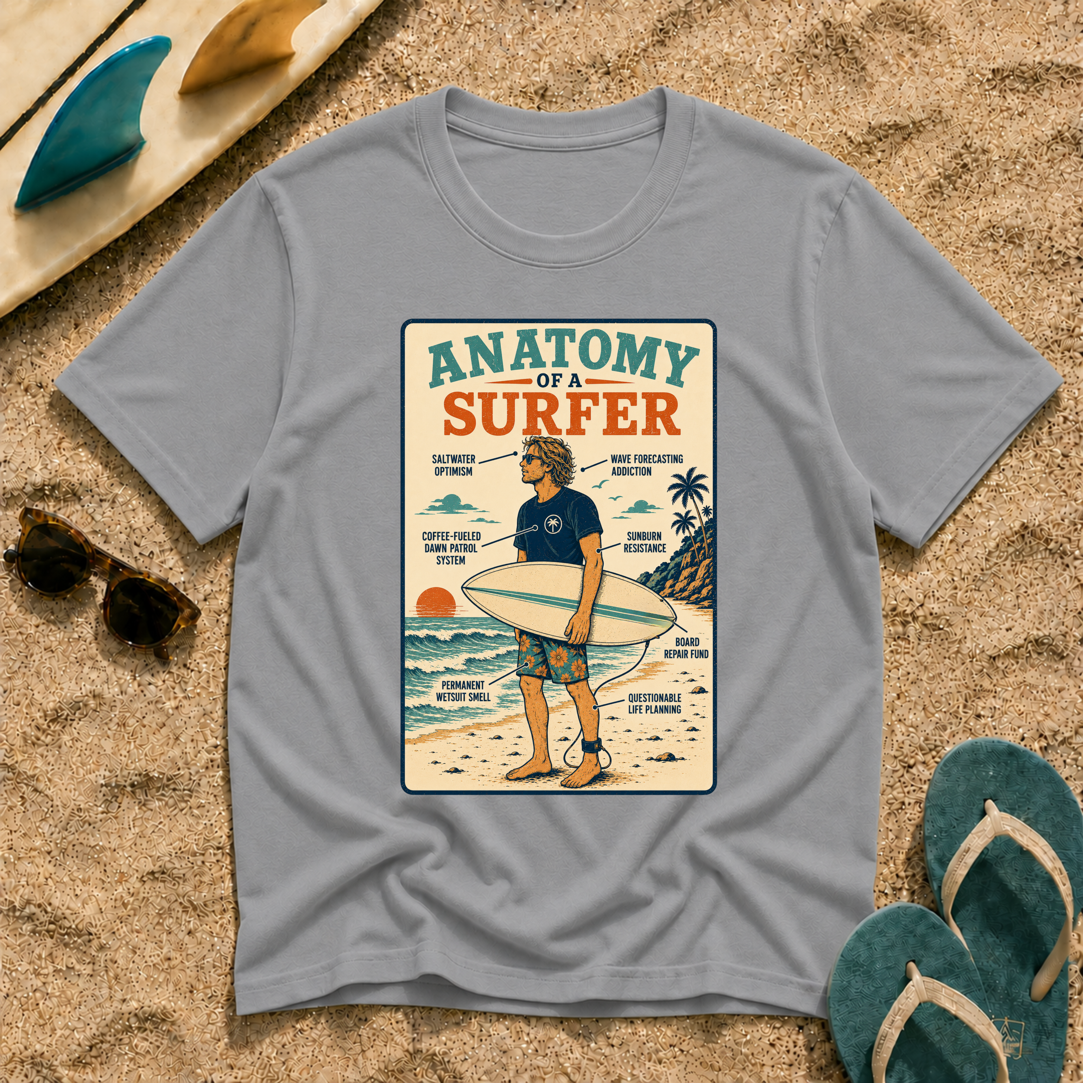 Anatomy of a Surfer T-Shirt