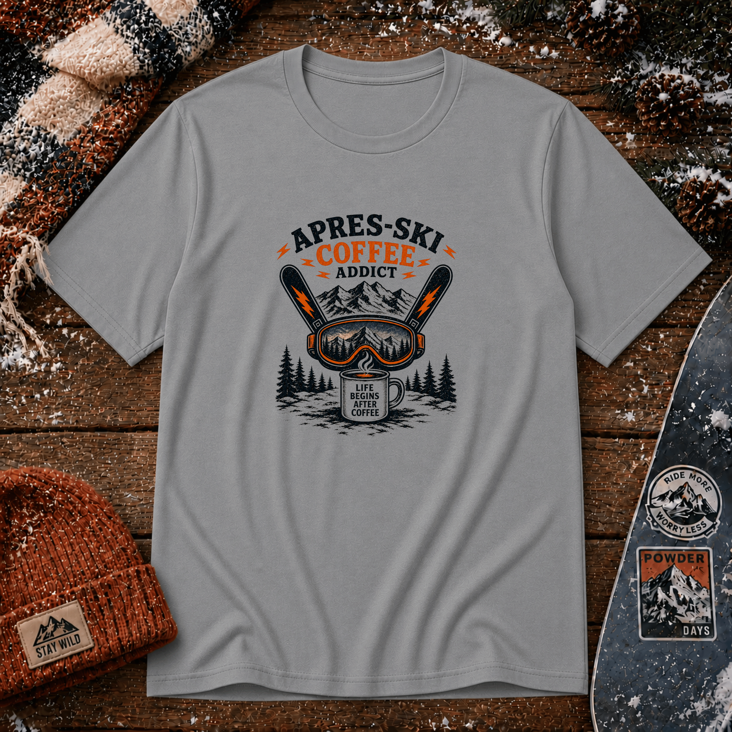 Apres Ski Coffee Addict Goggles T-Shirt