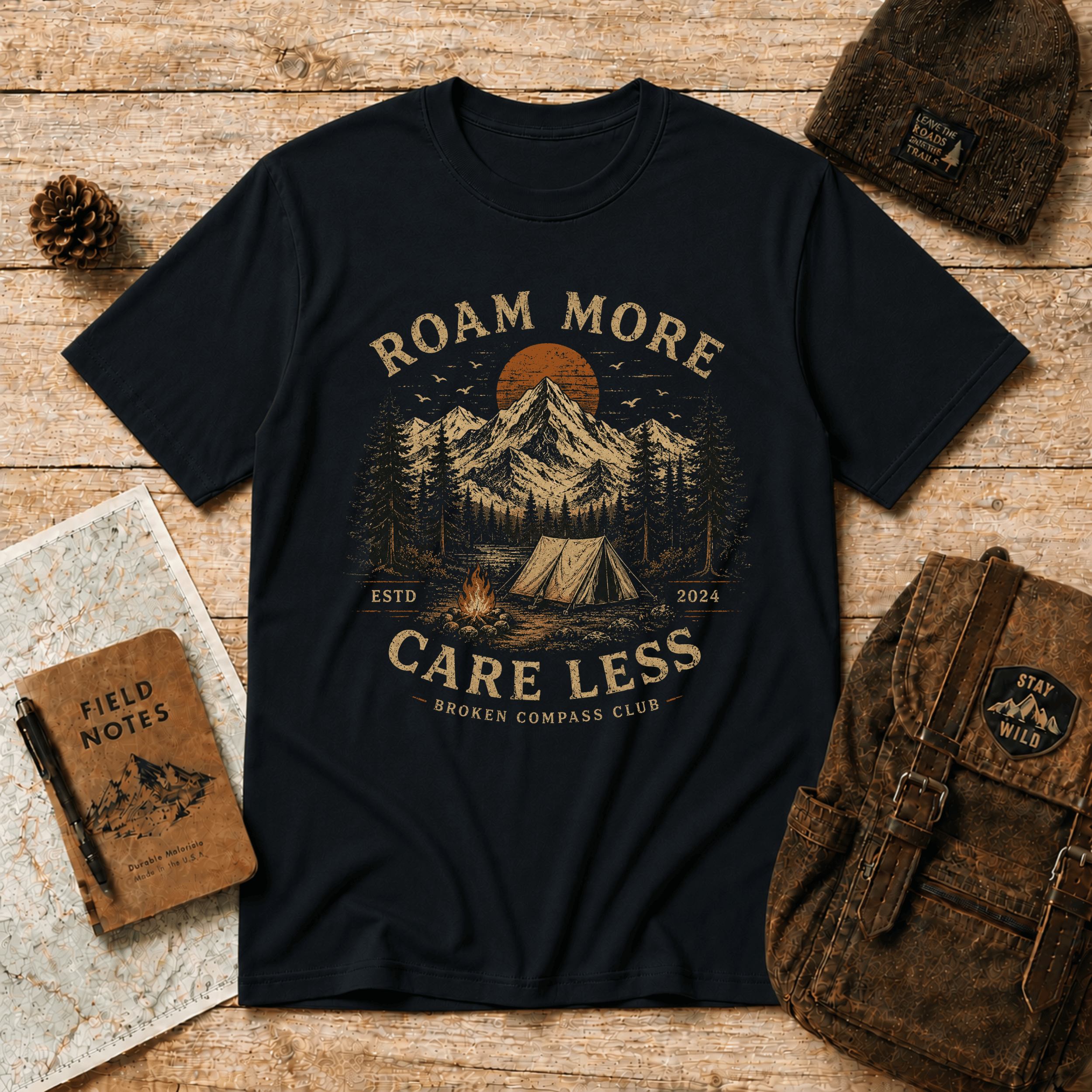 Roam More Care Less T-Shirt