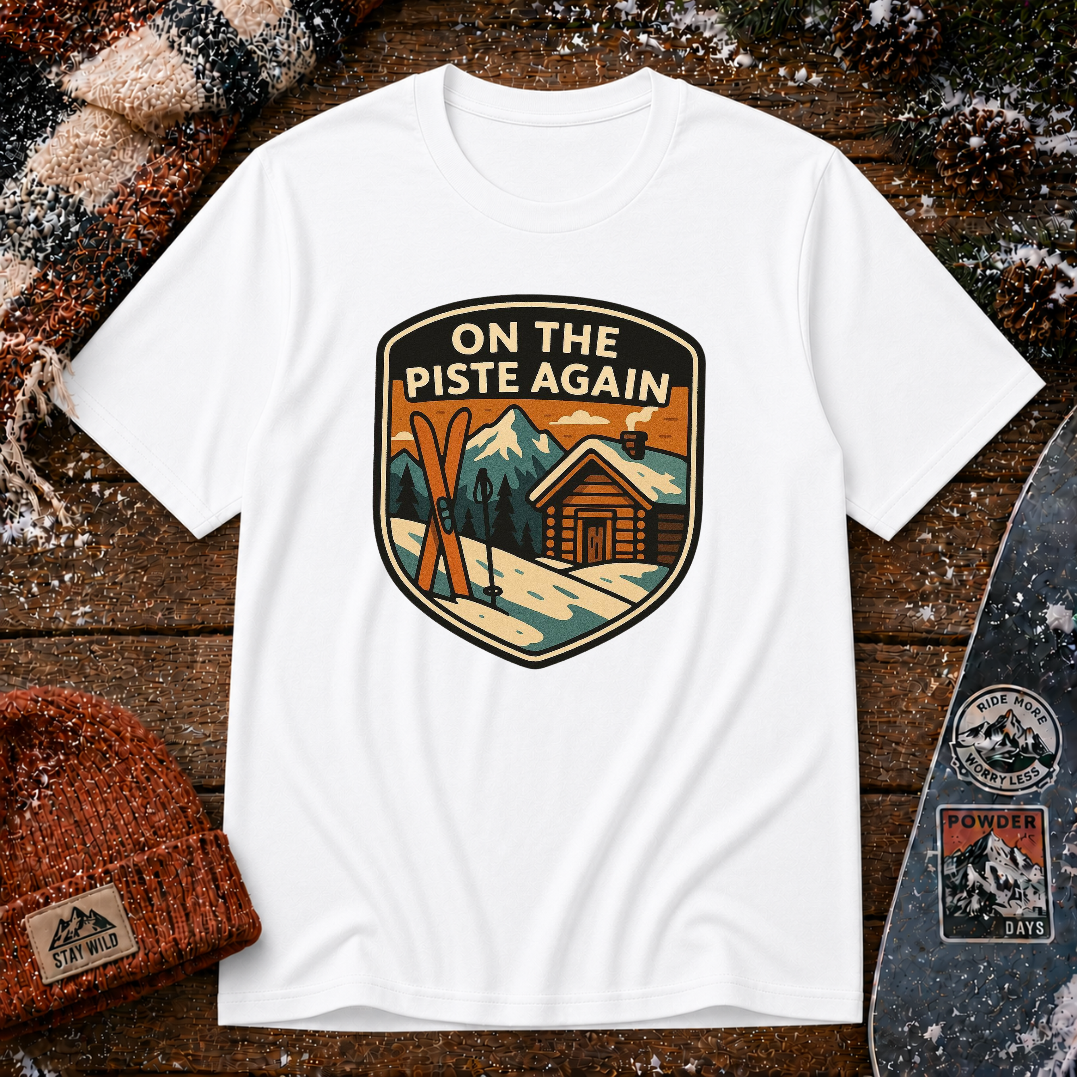 On The Piste Again Skis T-Shirt