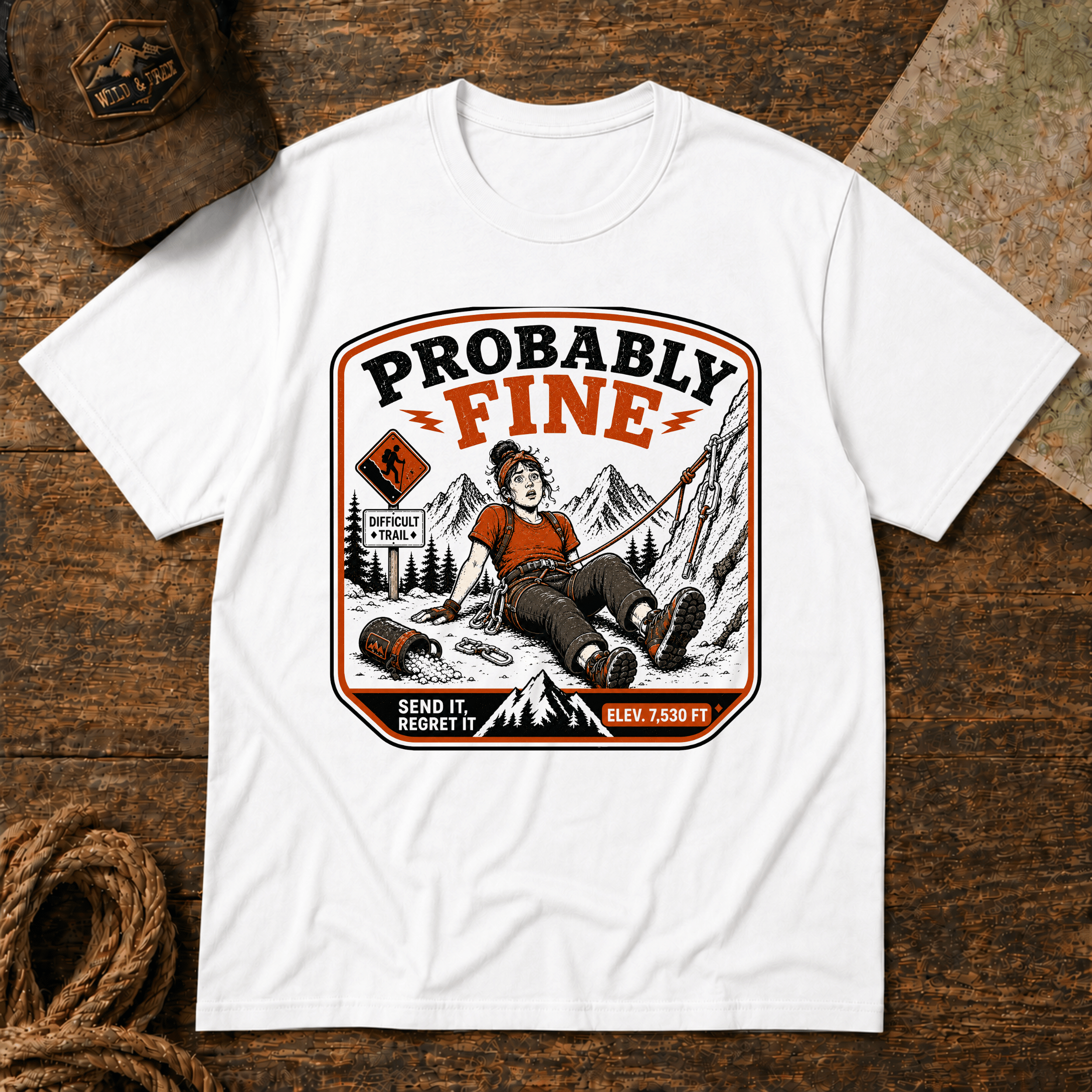 Probably Fine Female Climber T-Shirt