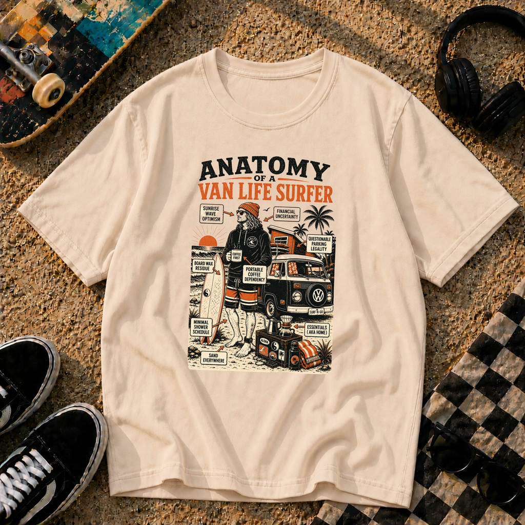 Anatomy of a Van Life Surfer T-Shirt