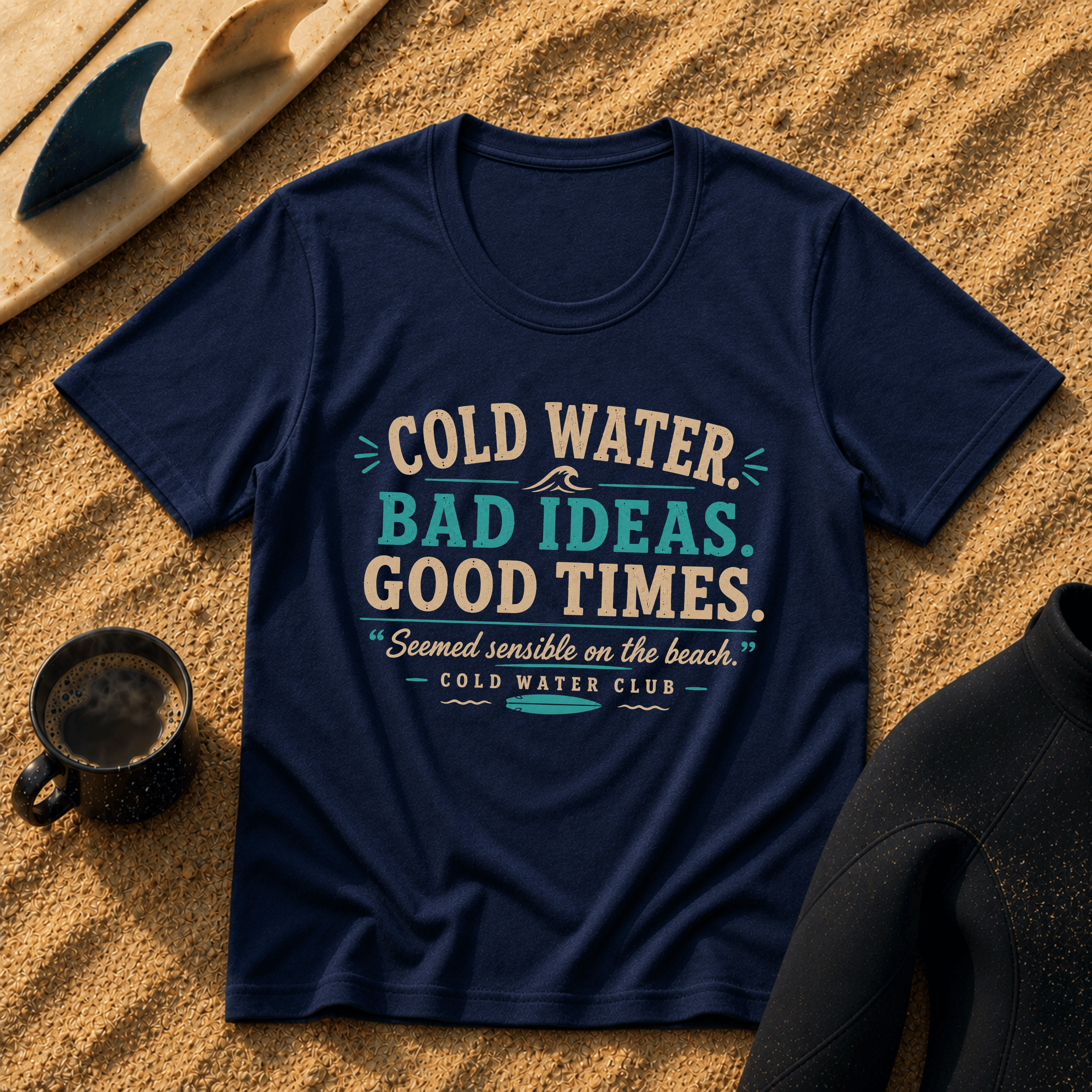 Cold water, seemed sensible on the beach surf T-Shirt